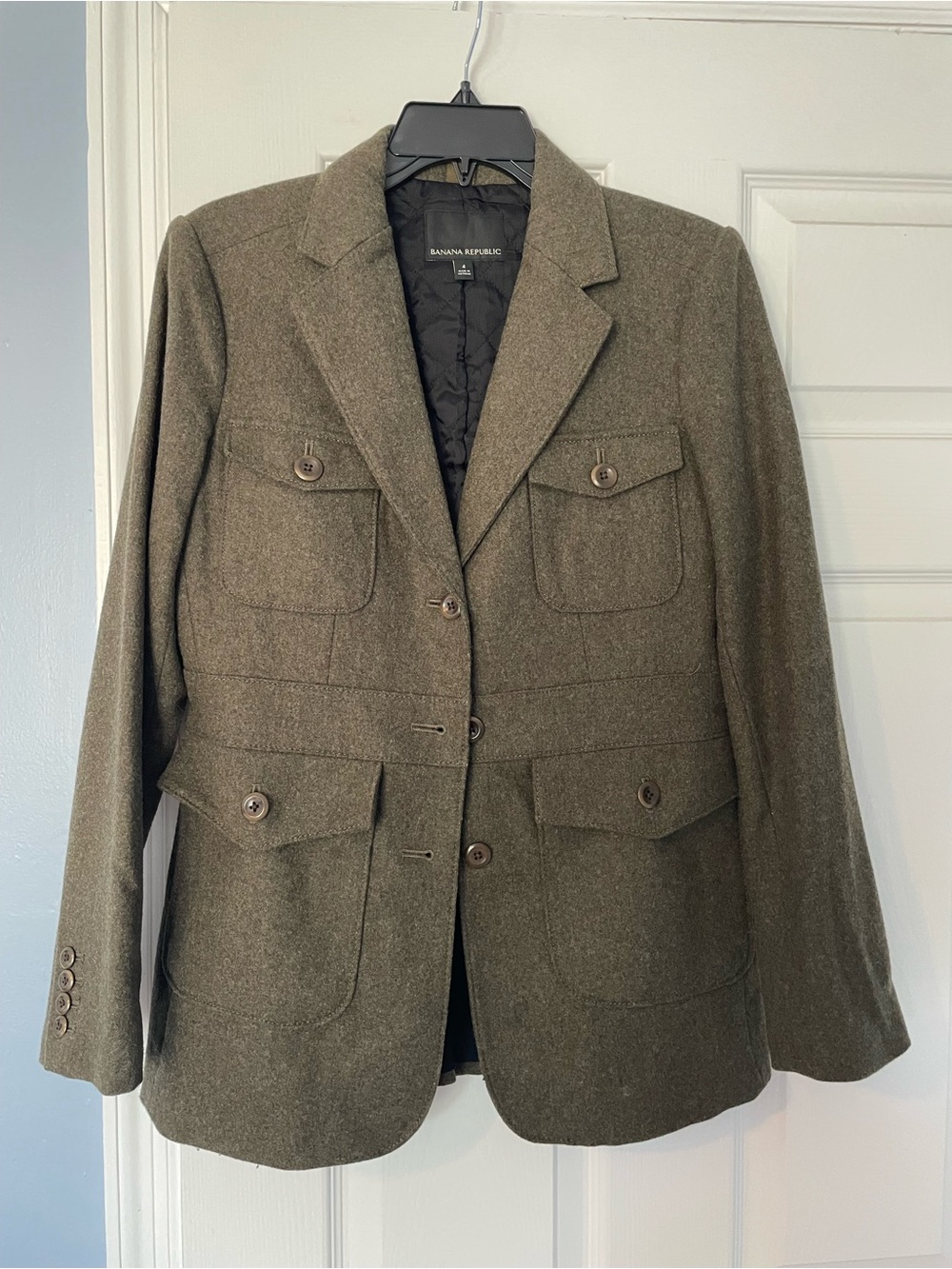 Banana Republic Olive Green Wool Expedition Blazer Jacket 4